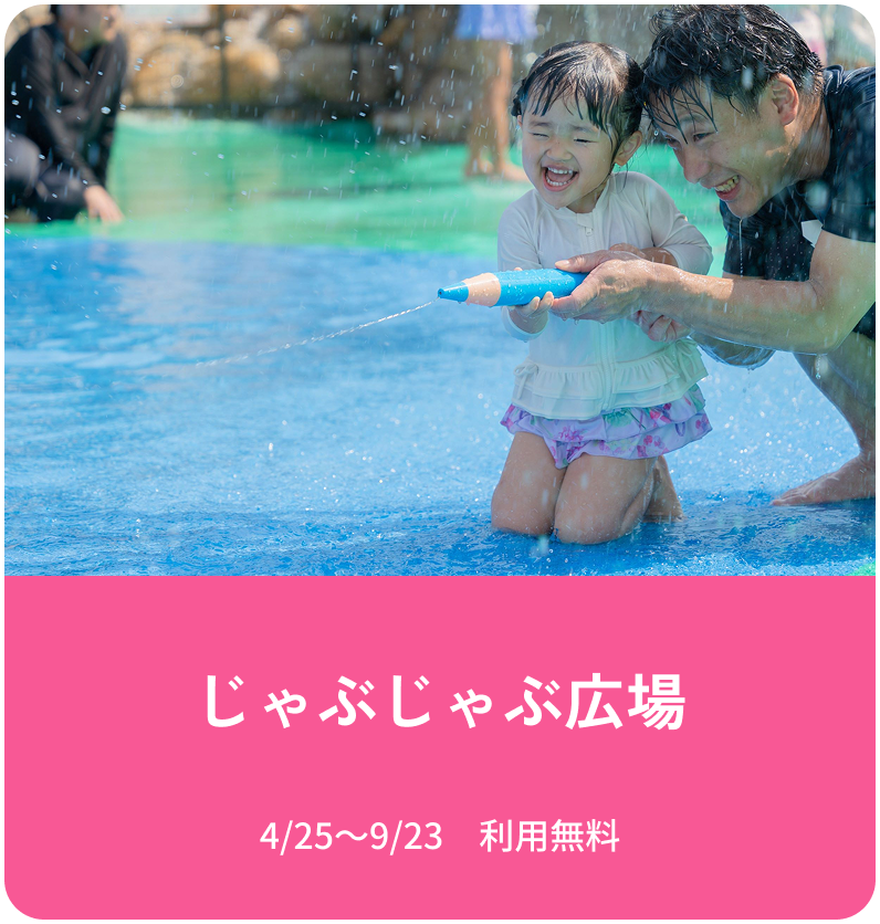 じゃぶじゃぶ広場 4/25～9/23　利用無料
